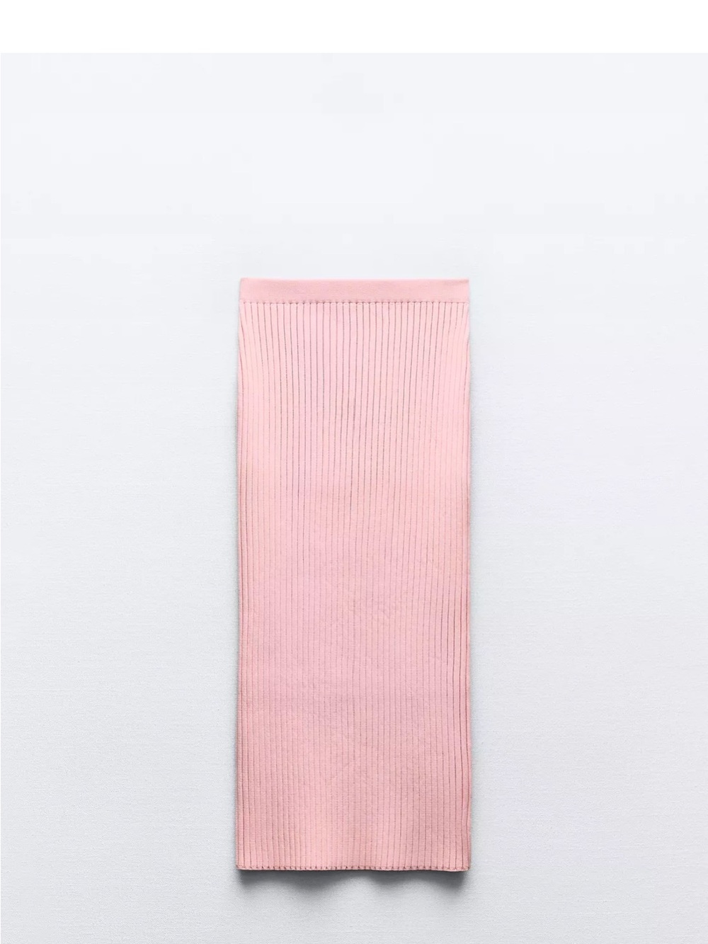 NWT Zara Soft Pink Ribbed Midi pencil Skirt